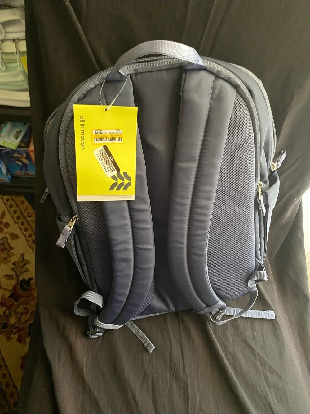 all in motion Navy Backpack with Cream Interior